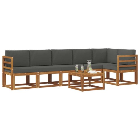 VidaXL Zestaw sof na zewnątrz z poduszką 7 pcs Naturalny i Antracytowy