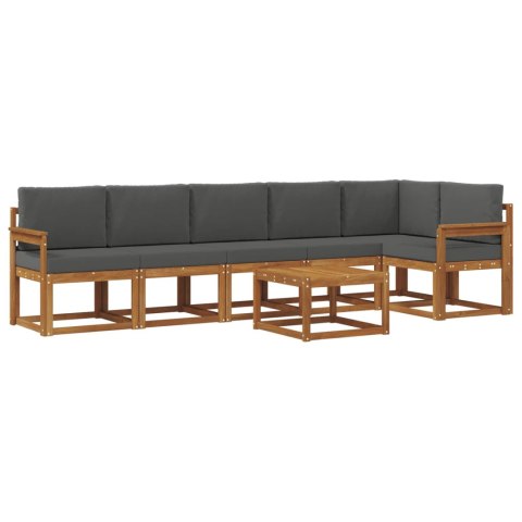 VidaXL Zestaw sof na zewnątrz z poduszką 7 pcs Naturalny i Antracytowy