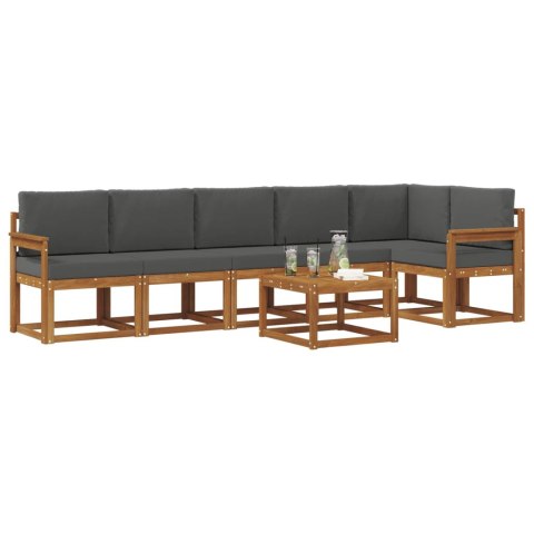 VidaXL Zestaw sof na zewnątrz z poduszką 7 pcs Naturalny i Antracytowy