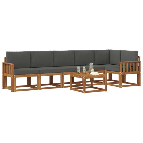 VidaXL Zestaw sof na zewnątrz z poduszką 7 pcs Naturalny i Antracytowy