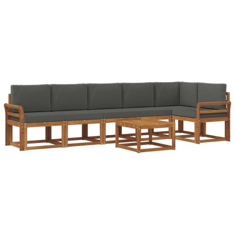 VidaXL Zestaw sof na zewnątrz z poduszką 7 pcs Naturalny i Antracytowy