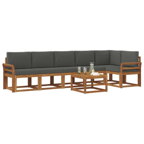 VidaXL Zestaw sof na zewnątrz z poduszką 7 pcs Naturalny i Antracytowy