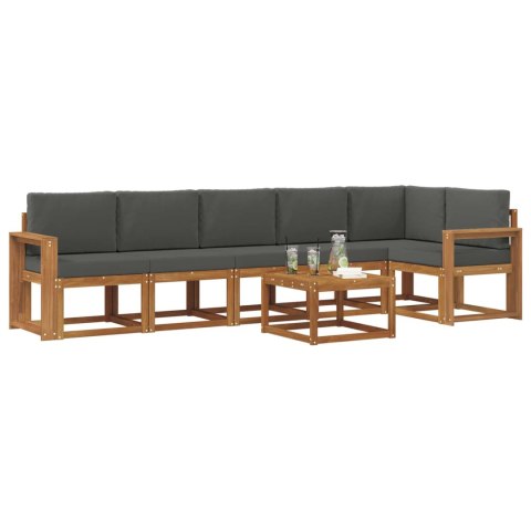 VidaXL Zestaw sof na zewnątrz z poduszką 7 pcs Naturalny i Antracytowy