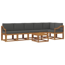 VidaXL Zestaw sof na zewnątrz z poduszką 7 pcs Naturalny i Antracytowy