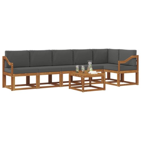 VidaXL Zestaw sof na zewnątrz z poduszką 7 pcs Naturalny i Antracytowy