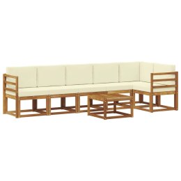 VidaXL Zestaw sof na zewnątrz z poduszką 7 pcs Naturalny i Kremowy