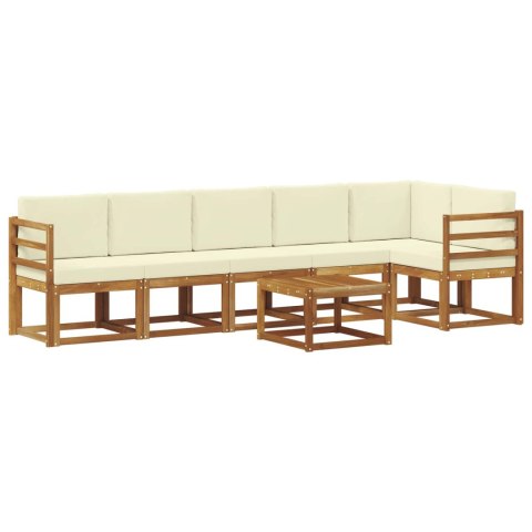 VidaXL Zestaw sof na zewnątrz z poduszką 7 pcs Naturalny i Kremowy