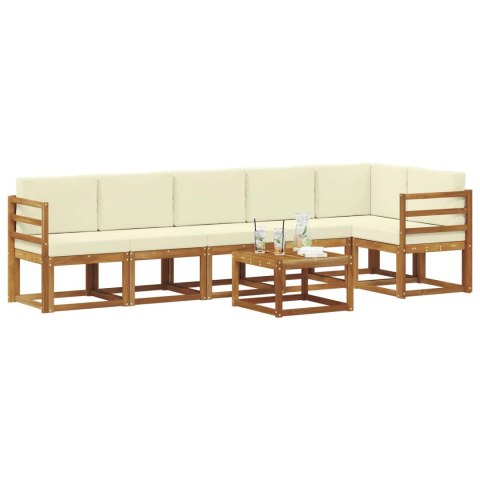 VidaXL Zestaw sof na zewnątrz z poduszką 7 pcs Naturalny i Kremowy