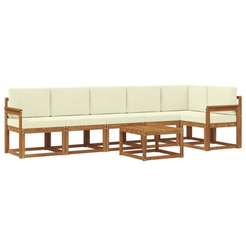VidaXL Zestaw sof na zewnątrz z poduszką 7 pcs Naturalny i Kremowy