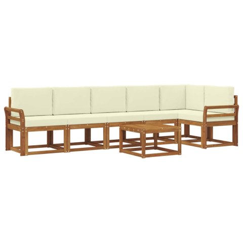 VidaXL Zestaw sof na zewnątrz z poduszką 7 pcs Naturalny i Kremowy