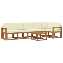 VidaXL Zestaw sof na zewnątrz z poduszką 7 pcs Naturalny i Kremowy