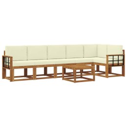 VidaXL Zestaw sof na zewnątrz z poduszką 7 pcs Naturalny i Kremowy