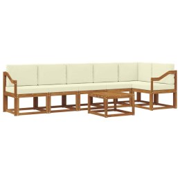 VidaXL Zestaw sof na zewnątrz z poduszką 7 pcs Naturalny i Kremowy