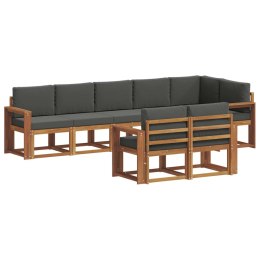VidaXL Zestaw sof na zewnątrz z poduszką 8 pcs Naturalny i Antracytowy
