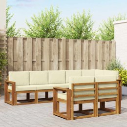 VidaXL Zestaw sof na zewnątrz z poduszką 8 pcs Naturalny i Kremowy