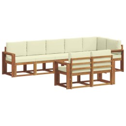 VidaXL Zestaw sof na zewnątrz z poduszką 8 pcs Naturalny i Kremowy