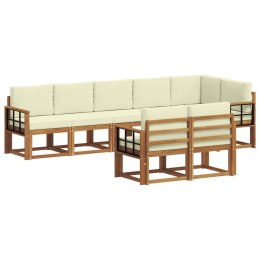 VidaXL Zestaw sof na zewnątrz z poduszką 8 pcs Naturalny i Kremowy