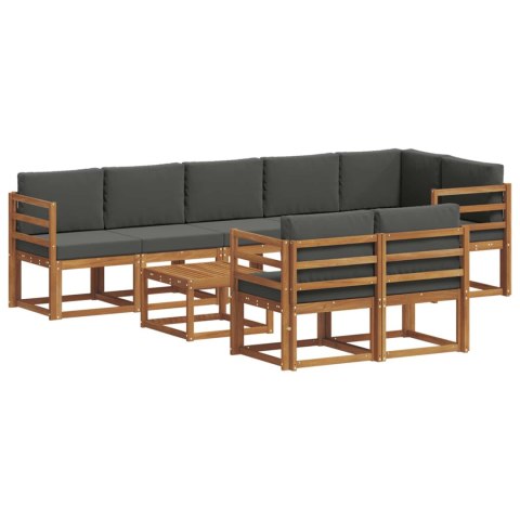 VidaXL Zestaw sof na zewnątrz z poduszką 9 pcs Naturalny i Antracytowy