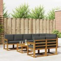 VidaXL Zestaw sof na zewnątrz z poduszką 9 pcs Naturalny i Antracytowy