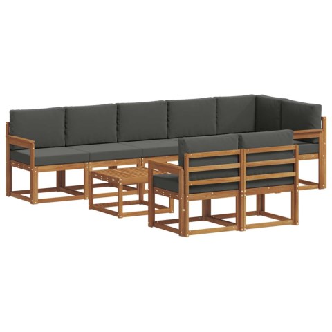 VidaXL Zestaw sof na zewnątrz z poduszką 9 pcs Naturalny i Antracytowy