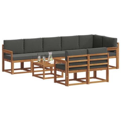 VidaXL Zestaw sof na zewnątrz z poduszką 9 pcs Naturalny i Antracytowy