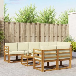 VidaXL Zestaw sof na zewnątrz z poduszką 9 pcs Naturalny i Kremowy