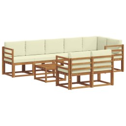 VidaXL Zestaw sof na zewnątrz z poduszką 9 pcs Naturalny i Kremowy