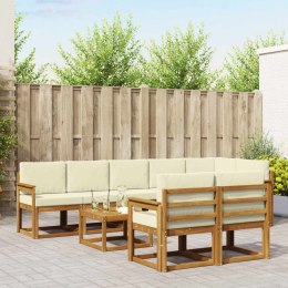 VidaXL Zestaw sof na zewnątrz z poduszką 9 pcs Naturalny i Kremowy
