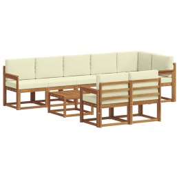 VidaXL Zestaw sof na zewnątrz z poduszką 9 pcs Naturalny i Kremowy