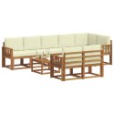 VidaXL Zestaw sof na zewnątrz z poduszką 9 pcs Naturalny i Kremowy