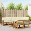VidaXL Zestaw sof na zewnątrz z poduszką 9 pcs Naturalny i Kremowy