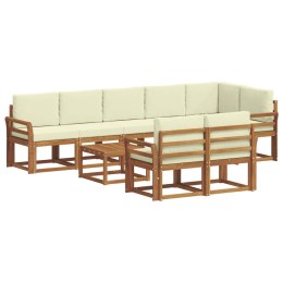 VidaXL Zestaw sof na zewnątrz z poduszką 9 pcs Naturalny i Kremowy