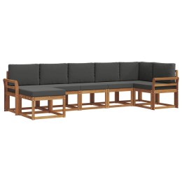 VidaXL Zestaw sof na zewnątrz z poduszką 7 pcs Naturalny i Antracytowy