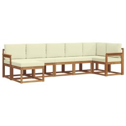 VidaXL Zestaw sof na zewnątrz z poduszką 7 pcs Naturalny i Kremowy