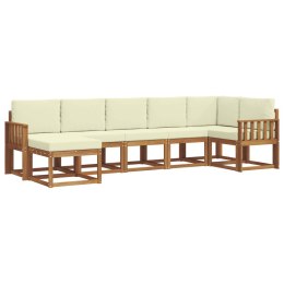 VidaXL Zestaw sof na zewnątrz z poduszką 7 pcs Naturalny i Kremowy