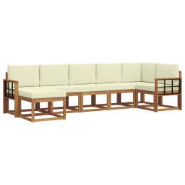 VidaXL Zestaw sof na zewnątrz z poduszką 7 pcs Naturalny i Kremowy