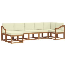 VidaXL Zestaw sof na zewnątrz z poduszką 7 pcs Naturalny i Kremowy