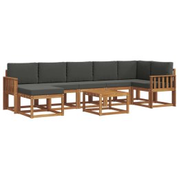 VidaXL Zestaw sof na zewnątrz z poduszką 8 pcs Naturalny i Antracytowy