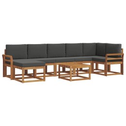 VidaXL Zestaw sof na zewnątrz z poduszką 8 pcs Naturalny i Antracytowy