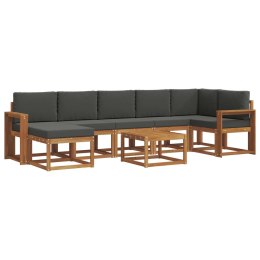 VidaXL Zestaw sof na zewnątrz z poduszką 8 pcs Naturalny i Antracytowy