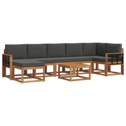 VidaXL Zestaw sof na zewnątrz z poduszką 8 pcs Naturalny i Antracytowy