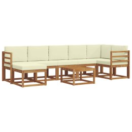 VidaXL Zestaw sof na zewnątrz z poduszką 8 pcs Naturalny i Kremowy