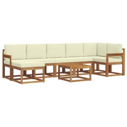 VidaXL Zestaw sof na zewnątrz z poduszką 8 pcs Naturalny i Kremowy
