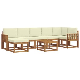 VidaXL Zestaw sof na zewnątrz z poduszką 8 pcs Naturalny i Kremowy