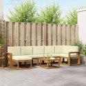 VidaXL Zestaw sof na zewnątrz z poduszką 8 pcs Naturalny i Kremowy