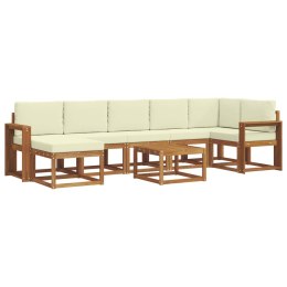 VidaXL Zestaw sof na zewnątrz z poduszką 8 pcs Naturalny i Kremowy