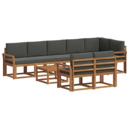 VidaXL Zestaw sof na zewnątrz z poduszką 9 pcs Naturalny i Antracytowy