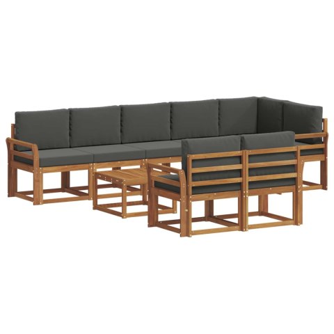 VidaXL Zestaw sof na zewnątrz z poduszką 9 pcs Naturalny i Antracytowy
