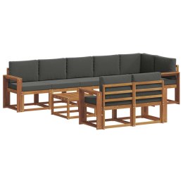 VidaXL Zestaw sof na zewnątrz z poduszką 9 pcs Naturalny i Antracytowy