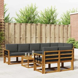 VidaXL Zestaw sof na zewnątrz z poduszką 9 pcs Naturalny i Antracytowy